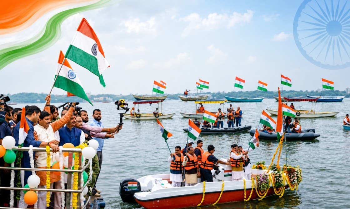 CM मोहन यादव ने नौका तिरंगा यात्रा से दिया पीएम मोदी के 'युवा भारत' और सशक्त राष्ट्र का संदेश